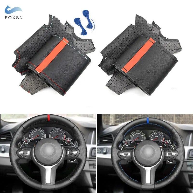 For BMW M Sport F30 F31 F34 F45 F46 F22 F23 M235i M240i X1 F48 X2 F39 Perforated Leather Steering Wheel Cover Trim Protective