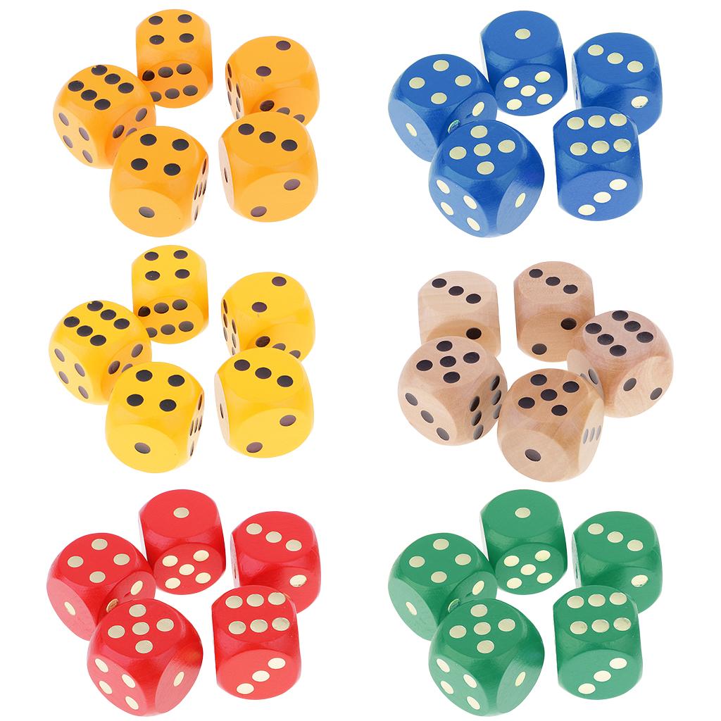 Упаковка из 5 шт., 6-сторонние большие деревянные игральные кости, игровые принадлежности 30 мм для Dungeons & Dragons, TRPG, настольные игры, игральные кости для питья и азартных игр