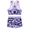 Crew Neck Patterns Printed Sleeveless Y-Shaped Back Tank Vest with Elastic Waistband Boyshorts Athletic Sets