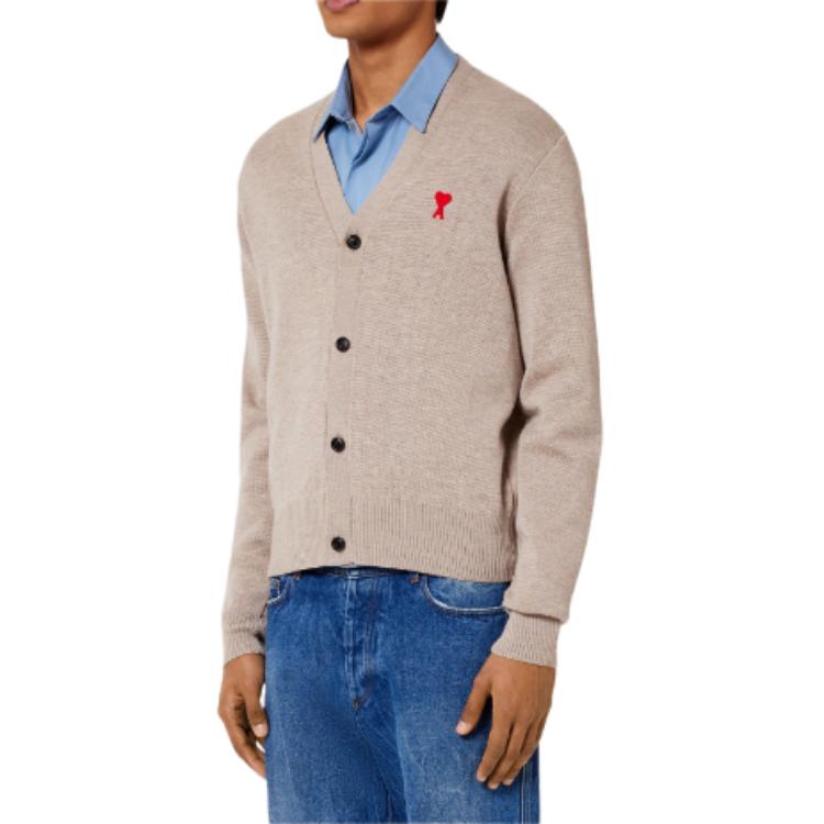 AMIPARIS Logo Embroidered V-Neck Long Sleeved Cardigan HKC001-001250