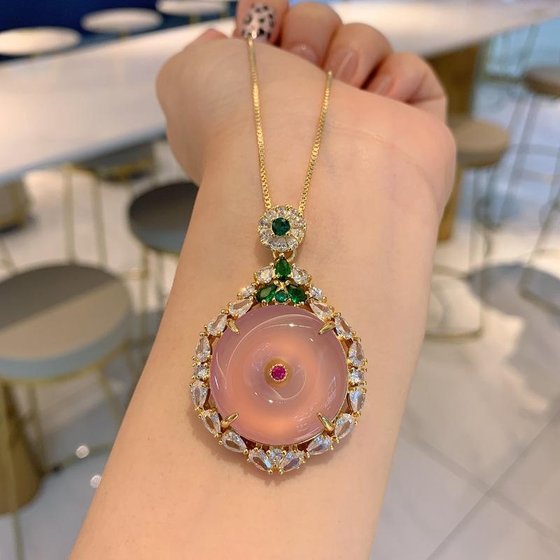 Sace Gems Классический медный сплав Циркон женский кулон ожерелье модный подарок