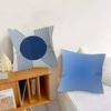Beauty Blue Geometric Cushion Cover Inches Farmhouse Decor Home Throw Pillow Covers For Couch Decorations
