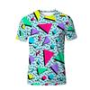 Summer Round Neck Geometric Pattern 3D Print Top Fashionable Casual Short Sleeved Men's T-shirts