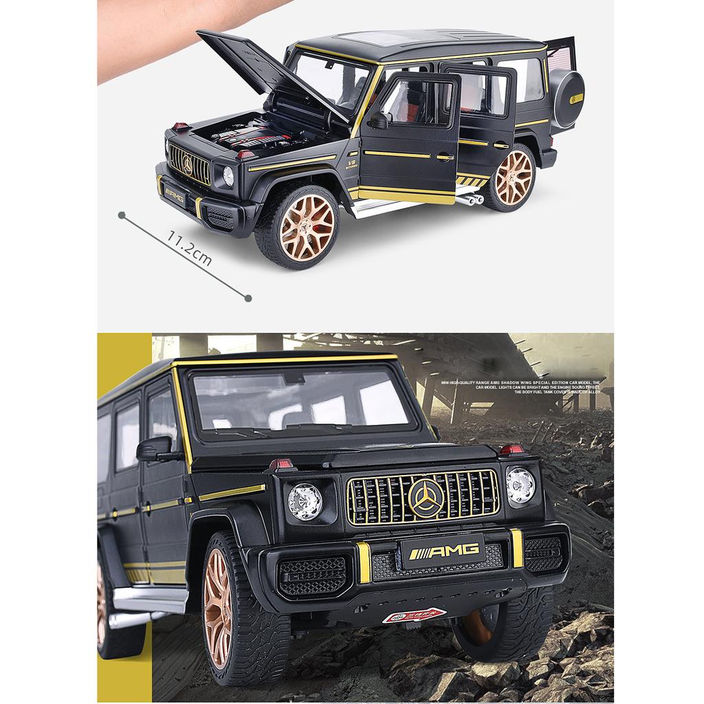 Масштаб 1/18 Benz G63 Wings of Dark Night ORV, литая под давлением модель автомобиля, игрушечный автомобиль с откатным механизмом, звуком и светом для детей, коллекция для мальчиков и девочек