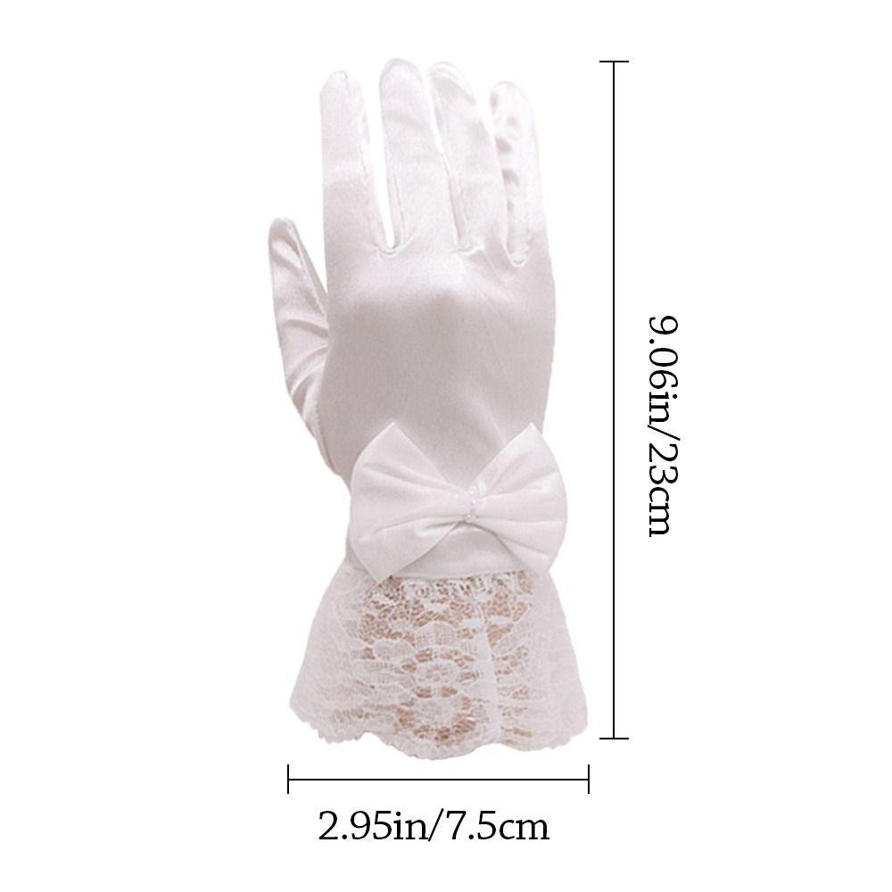 Short Lace Gloves Bow Knot Dance Gloves Creative Children's Wedding Gloves Holiday