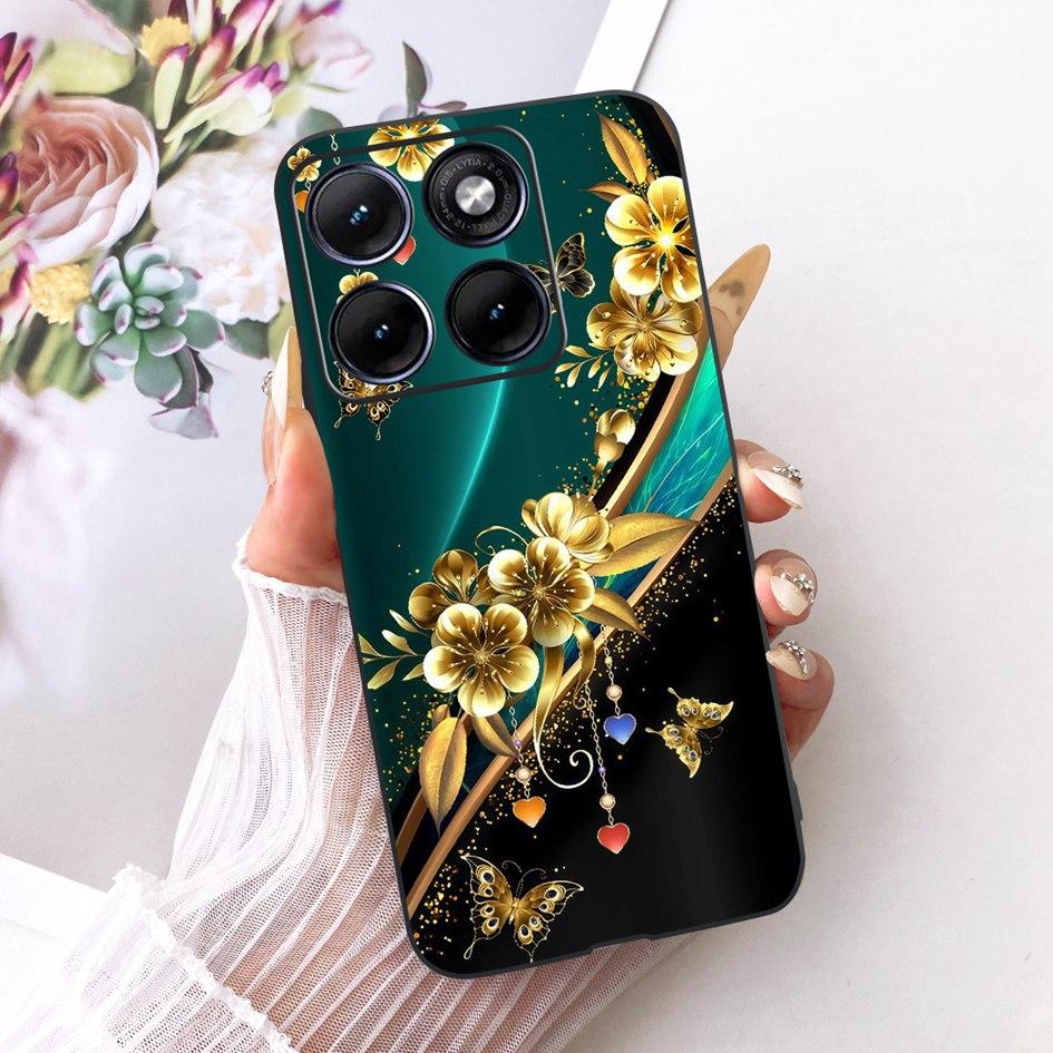 For Funda Motorola Edge 70 Fusion 2026 Phone Case New Fashion Flower Bow Soft Black Silicone Cover For Moto Edge 70Fusion+ Cases