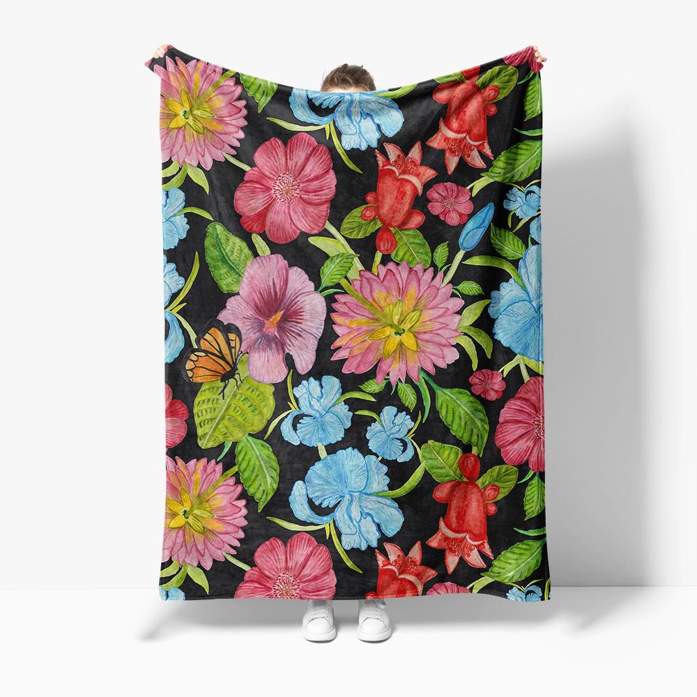 Waterproof Printed Blanket Floral Pattern Kids Baby Girls Sofa Bed Throw Cushion Cover Gift
