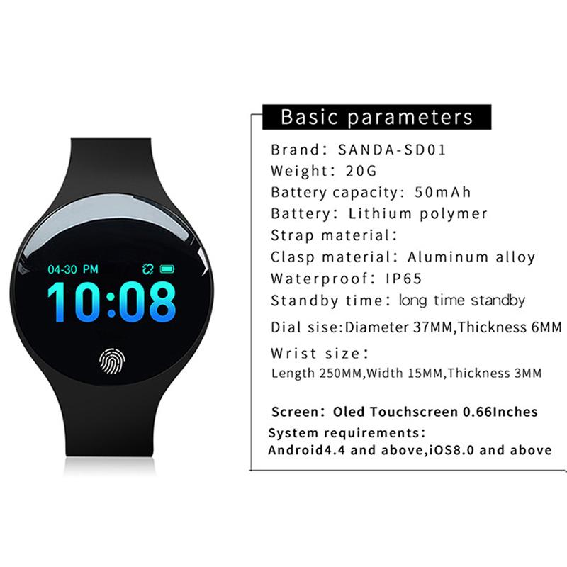 Умные часы IP65 OLED Спортивные Сообщения Здоровье Мужчины Женщины Молодежь Вибрирующий Будильник Браслет Bluetooth Шагомер Электронные Смарт-часы