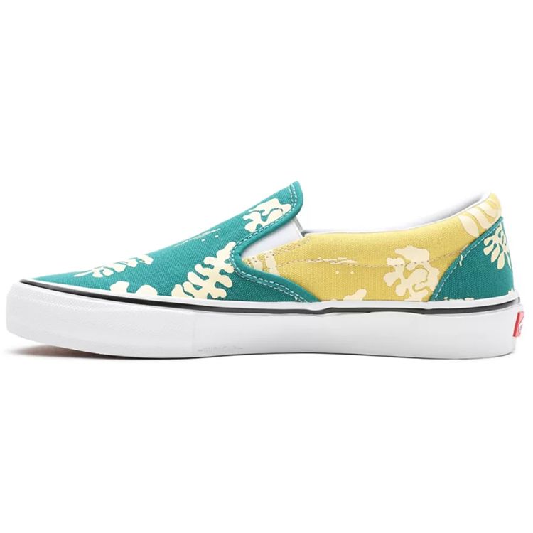 Vans Слипоны для скейтбординга Aloha Унисекс Низкие Кроссовки Зеленые VN0A5FCA3LA