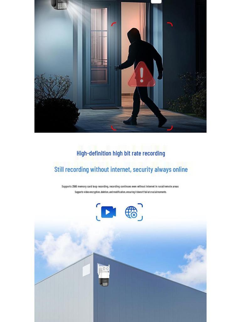 4G Smart PTZ Outdoor Camera with Waterproof Design, Two-Way Intercom, Dual Light Full-Color Night Vision, and Smart Monitoring