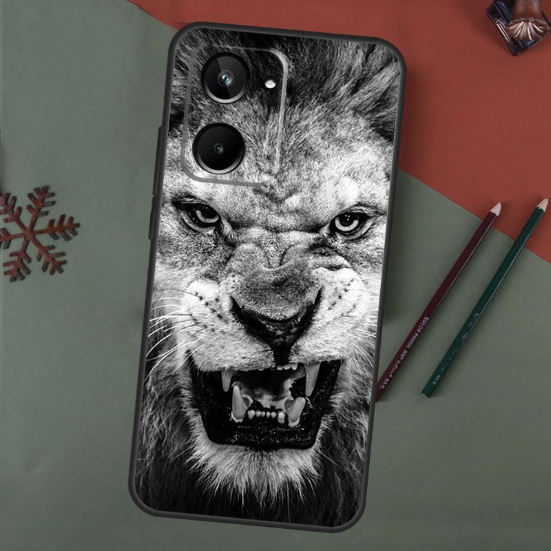 Чехол "Рычащий Лев" для Realme C61 C53 C55 C33 C63 C51 C65 C67 C71 C75 11 12 13 14 15 Pro Plus GT6 GT7 Pro