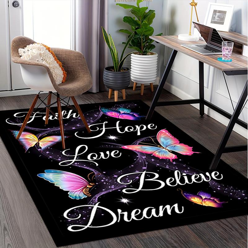 Faith Hope Love Chair Mat Office Carpet Decor for Home, Living Room, Bedroom, Various Rooms Gift Idea