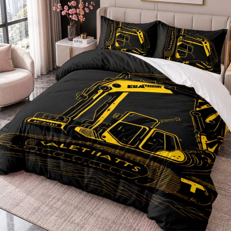 JCB 3Pcs Bedding Set Duvet Cover With Two Pillowcases For Bedroom Home Decoration
