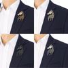 Luxury Rhinestone Horse Head Brooches Jewelry Accessories Suit Coat Brooch  Casual Party