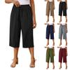 Женские однотонные повседневные брюки с высокой талией, спортивные брюки, шорты 1/2