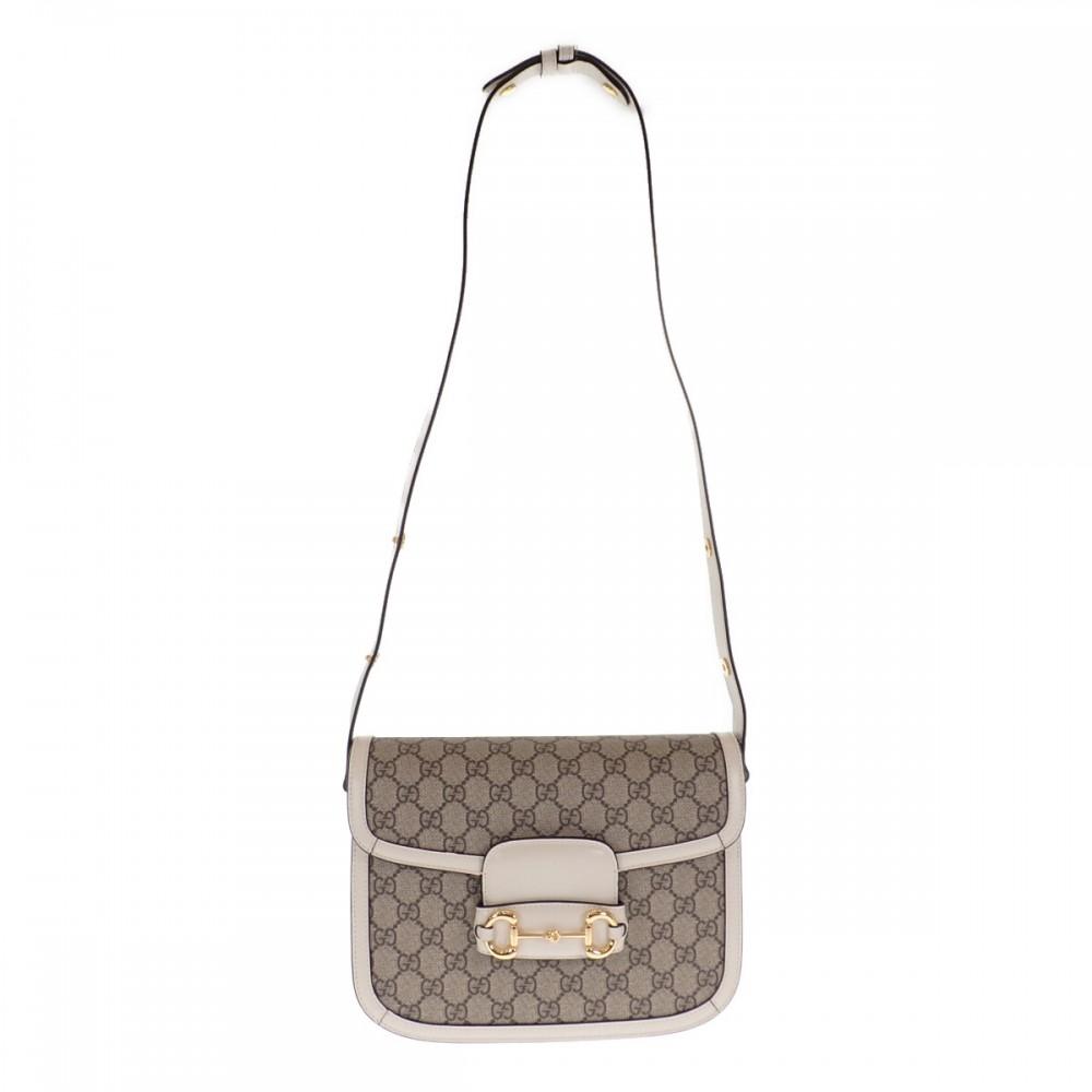 GUCCI  602204_92TCG_9761 Shoulder Bag beige/Ebony GG Supreme Canvas/leather Women