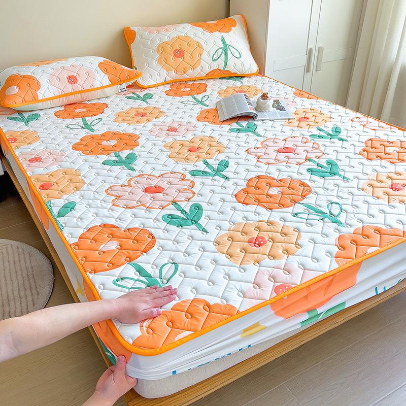 Латексный спальный коврик для матери и ребенка, трехсекционное покрывало с крутым латексным матрасом с шелковой подкладкой, защитный чехол