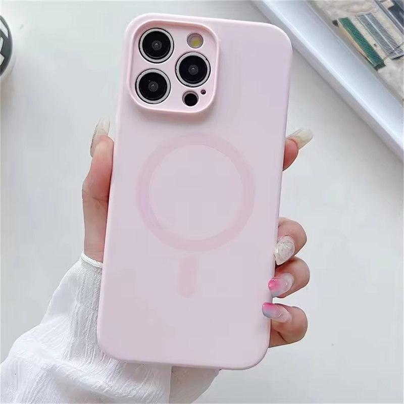 Модный яркий флуоресцентный жидкий силиконовый магнитный чехол Magsafe для iPhone 16 15 14 13 12 Pro Max Plus с функцией беспроводной зарядки