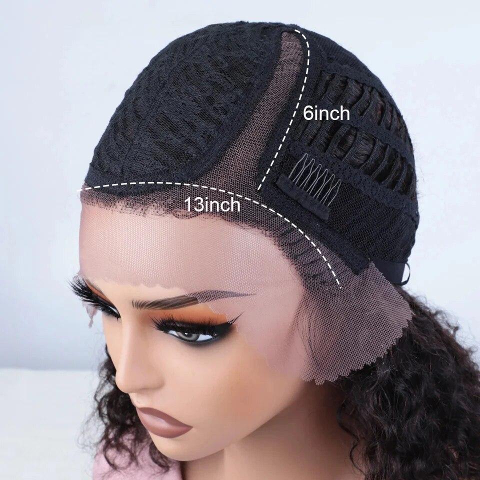 180D глубокая волна вьющиеся волосы спереди Боб Парики Боковая часть парик шнурка предварительно сорванные прозрачные бразильские глубокие вьющиеся парики Боб