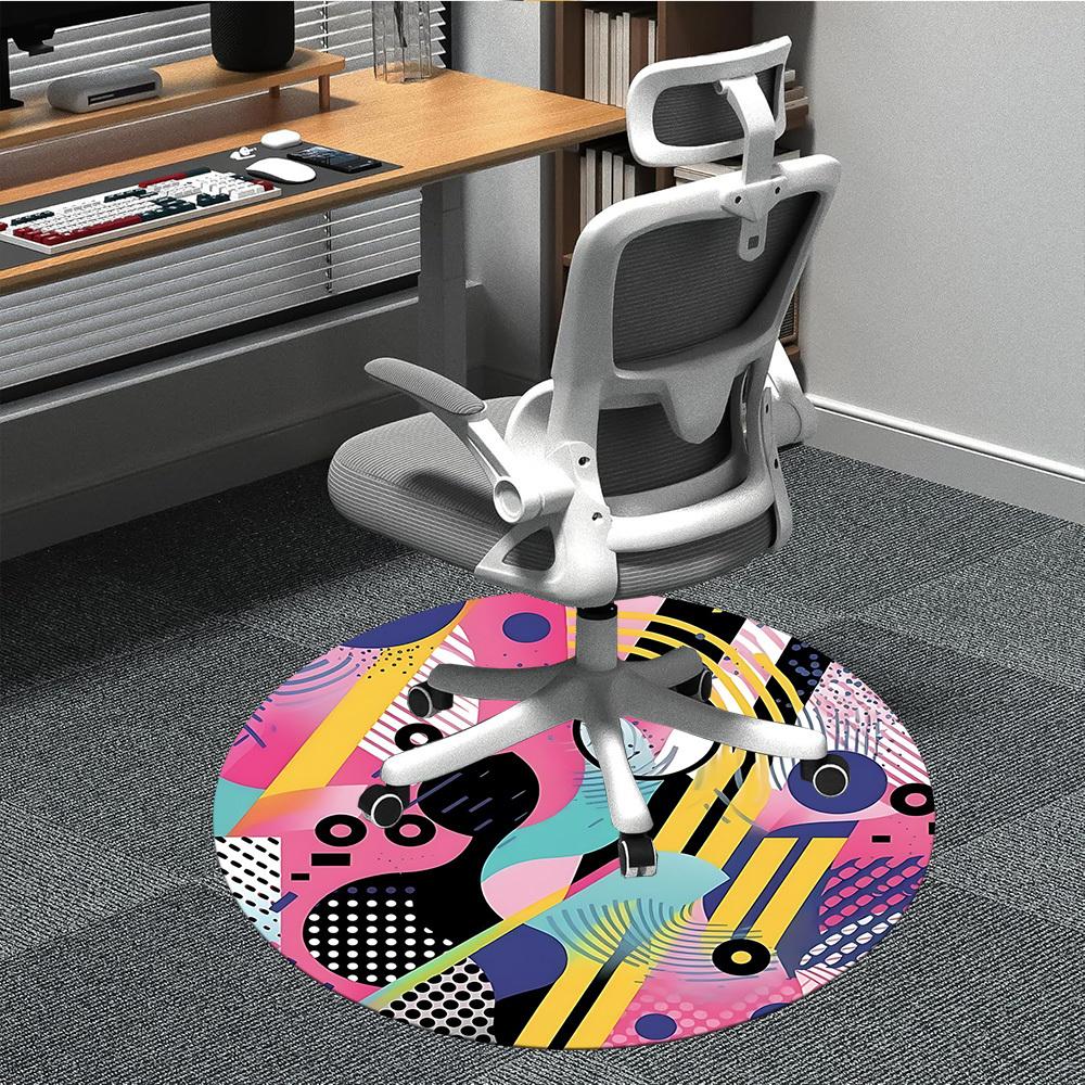 1pc Abstract Art Print Chair Carpet for Office Non Slip, Lightweight, Machine Washable Rug for Office Holiday Decor