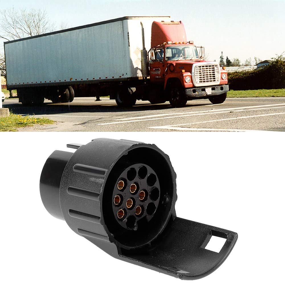 Duokon ABS 7 to 13 Pin Trailer Truck Caravan Tow Socket Plug Converter Adapter (Black)