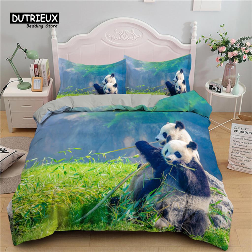 Детский милый комплект постельного белья с животными Твин Кинг для мальчиков девочек подростков 3D принт панды пододеяльник микрофибра пододеяльник декор спальни