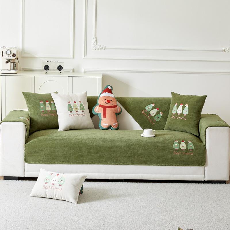 Подходит для всех сезонов Нескользящая подушка для дивана в виде рождественской елки Чехлы для дивана Чехол для дивана из шенилла Чехол для матраса Housses De Canape