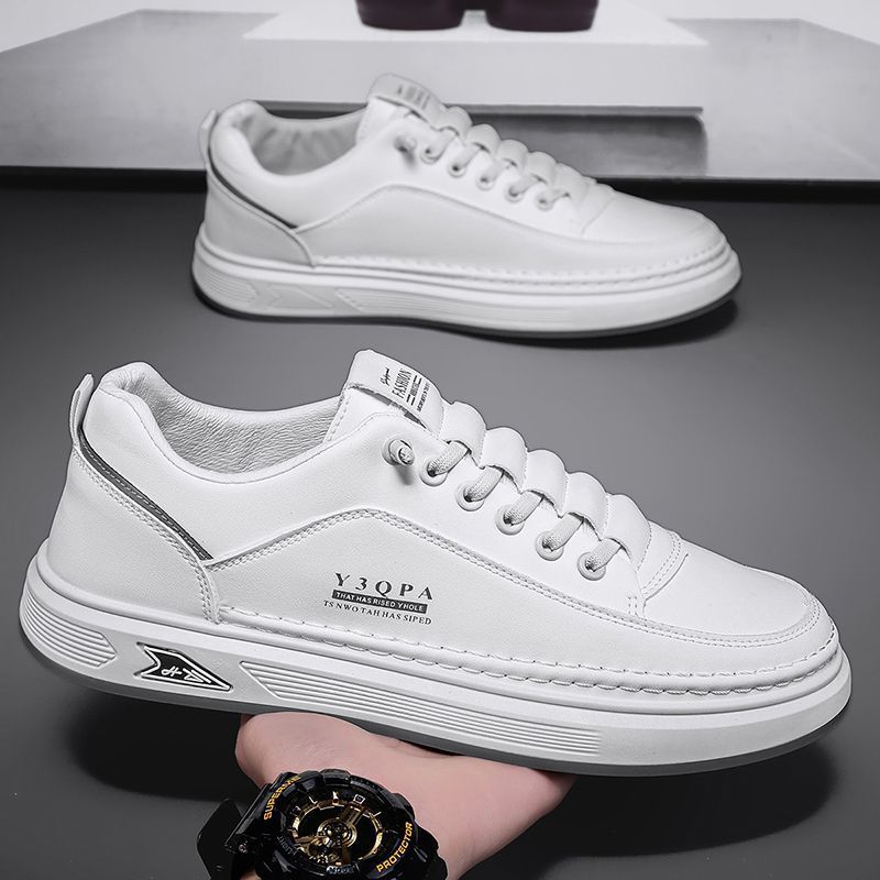 Весенняя мужская обувь Новая дышащая белая обувь Мужские модные универсальные кроссовки на толстой подошве Повседневная обувь для скейтборда Модная обувь