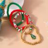 2024 European & American Christmas Beaded Polymer Clay Bracelet Set - Festive Christmas Tree Design