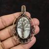 Tree Of Life Fossil Coral Pendant Copper Wire Wrapped Pendant Handmade Gemstone Jewelry Gift For Her Fossil Coral Jewelry Designer Pendant
