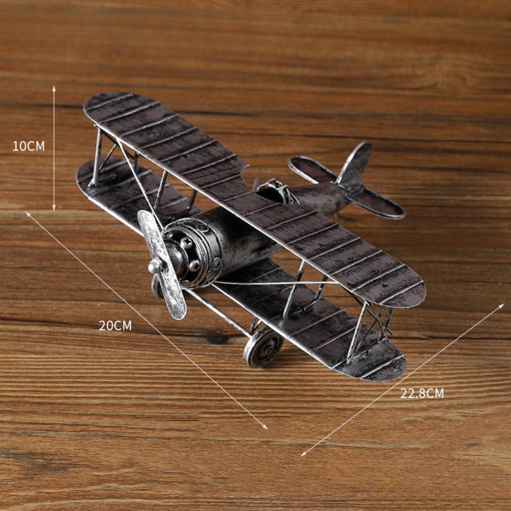 Старая металлическая модель самолета, модель самолета, металлический биплан, модель самолета на память, металлическая игрушка