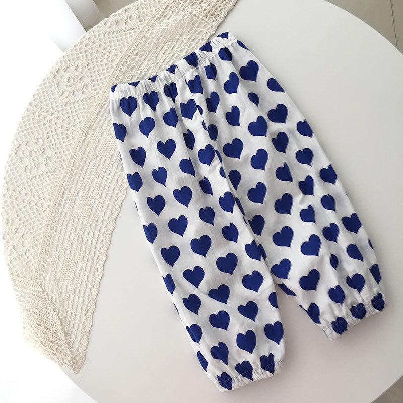 Children's Retro Floral Sun Protection Beach Pants with Mid-High Waist - Versatile Anti-Mosquito Summer Print for Girls