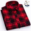 7XL 8XL Мужская рубашка 100% хлопок Длинный рукав Клетка Модная Высокое качество Свободная носка Дышащая Приталенная Деловой кэжуал Большой размер