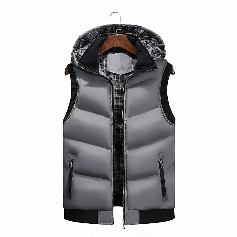 Autumn And Winter Men 'S Hooded Casual Vest Down Cotton Vest