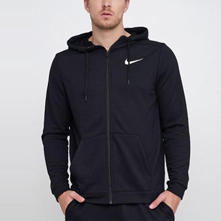 Nike Dri-Fit Quick-Dry Повседневная спортивная куртка с капюшоном Мужская спортивная одежда Черный CJ4317-010