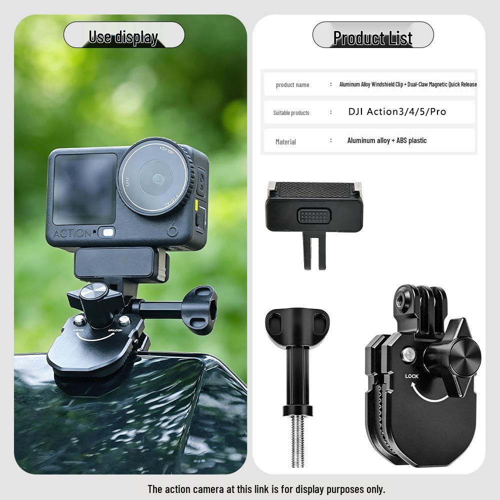 Зажим для лобового стекла DJI Action 6/5 Pro и Аксессуары: Водонепроницаемый кейс для езды на велосипеде GoPro