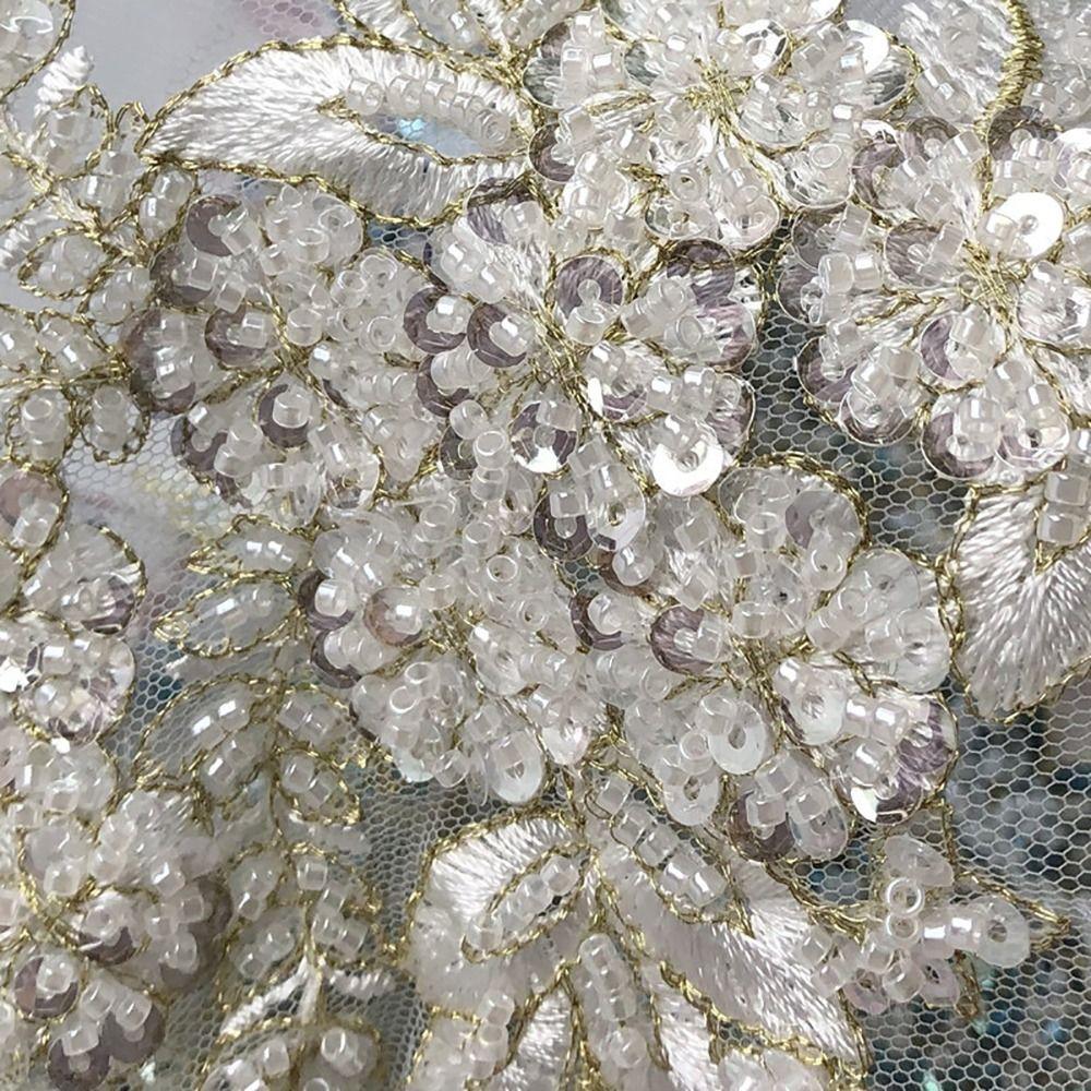 Вышивка пайетками Вышитые цветочные нашивки DIY Кружевные аппликации Нашивки с пайетками Платья