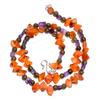 Natural Carnelian Labradorite Amethyst Gemstone Smooth Beads Necklace 17" UB5038 UB-5038