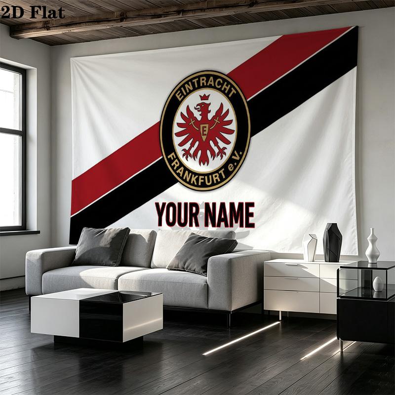 Custom Name Eintracht Frankfurt Printed Tapestry – Wall Hanging for Bedrooms, Dorms, and Home Decor
