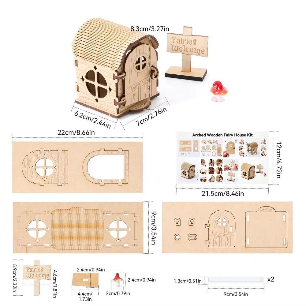Wooden Material Wooden Fairy House Kit DIY Kit DIY Assembled House Wooden Doll House Baby Gift