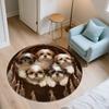 Shih Tzu pattern round rug,Carpet Rug for Living Room Bedroom Playroom ,Non-slip Floor Mat,Holiday Gifts and Birthday Gifts.