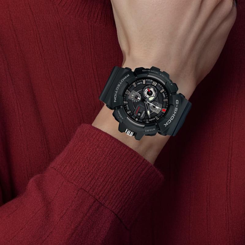 Casio Серия DIGITAL-Диск Черный Воин Водонепроницаемые, Ударопрочные и Антимагнитные Мужские Часы 3D Циферблат Полностью Металлические Стрелки Кварцевый Механизм GAC-100-1A