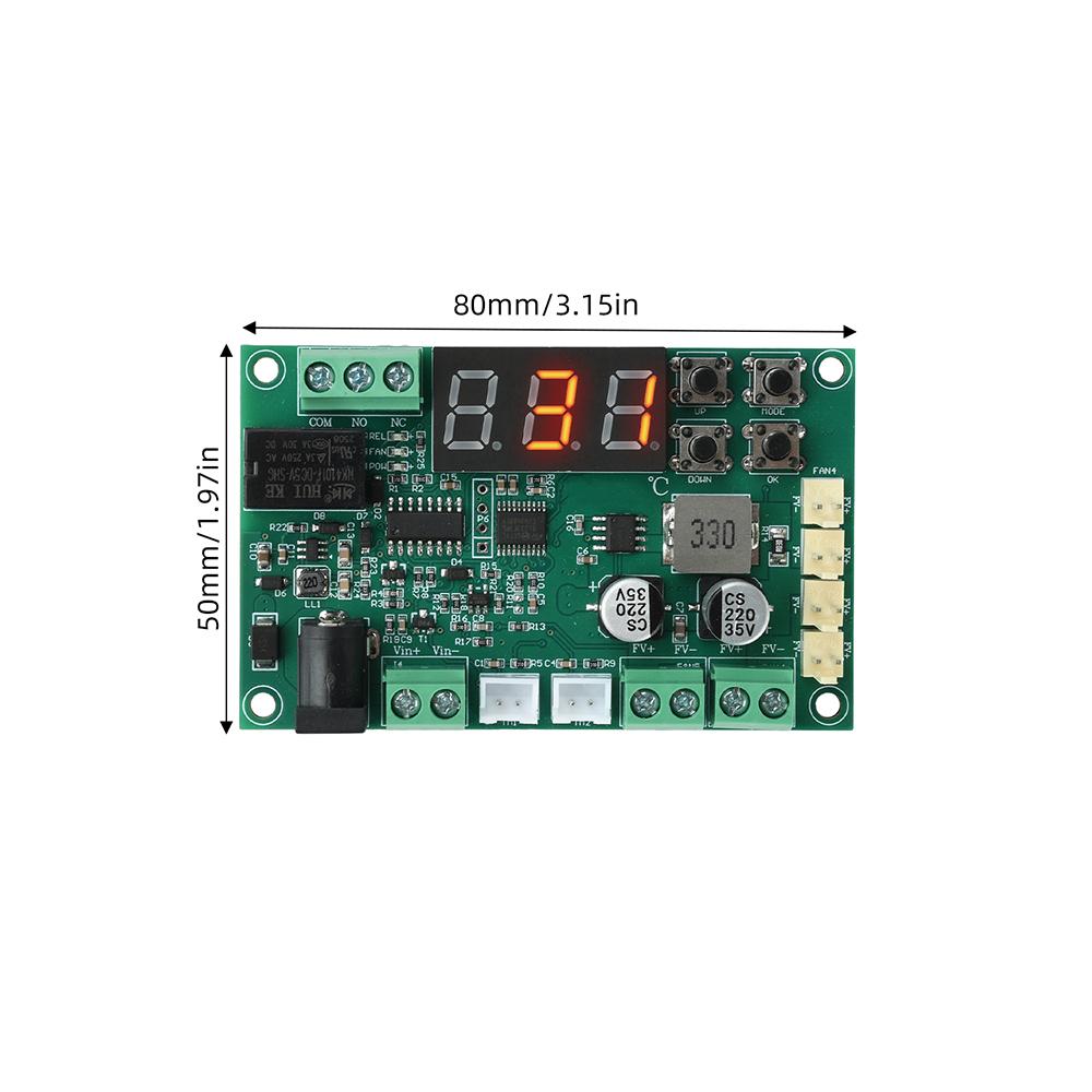 3A DC Fan Governor Digital Thermostat Module Auto Speed Control Support 2 3 4 Wire Fan For Cabinet Heat Dissipation System