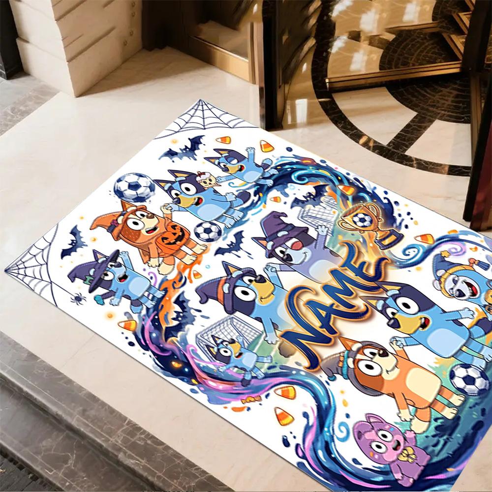 Halloween Soccer Fun Customize Your Name Floor Rug Office Rug Design for Outdoor Dormitory Hallway Decorate room Anti-slip Rug Office home decor