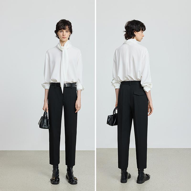 LILY velvet black cropped pants tapered pants