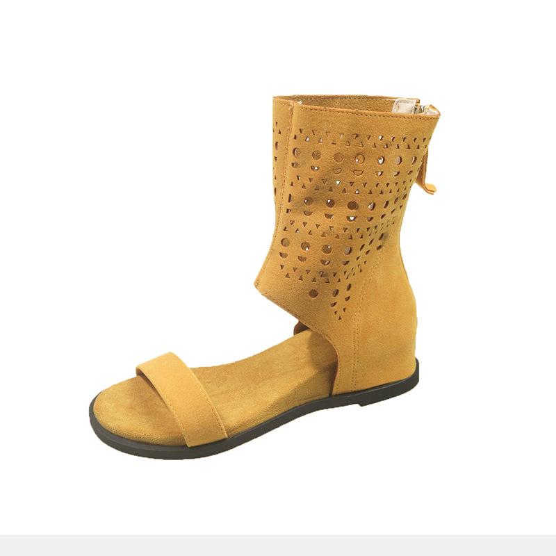 Fashion Hot Selling Women Sandals Hollow Breathable Boots 2025 Summer Inner Heightened Roman Shoes Versatile Short Leg Pants Tube Boots