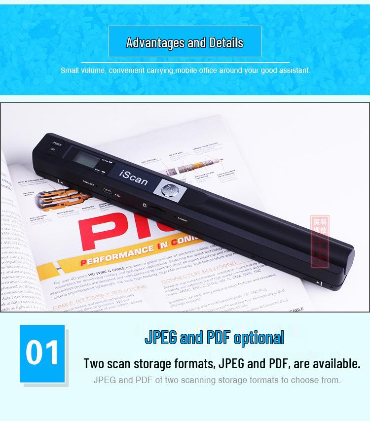 Portable A4 Document Scanner iScan 900DPI OS2258B