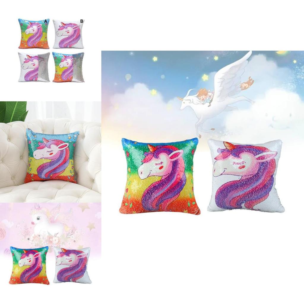Customizable Cartoon Sequin Cushion Cover For Vibrant Sofa And Car Seat Decoration