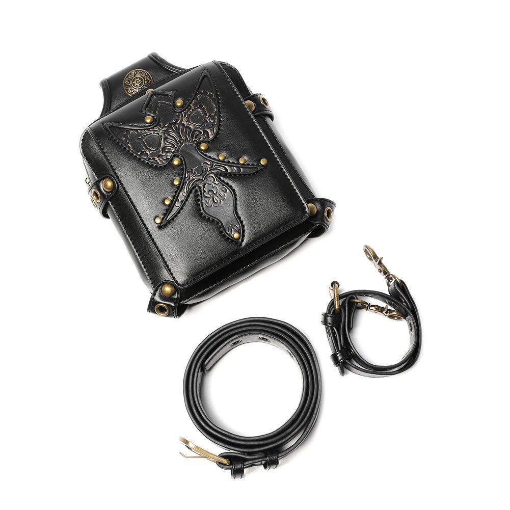 Маленькая ретро-сумка для велоспорта из искусственной кожи для мотоцикла с тиснением в стиле европейского и американского панка-пэчворка, тактическая поясная сумка
