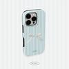 Синий полосатый чехол-бант для iPhone 17 16e 16 15 14 13 12 11 X XS XR XSMAX 7 8 Air Pro Max Plus Роскошный двухслойный